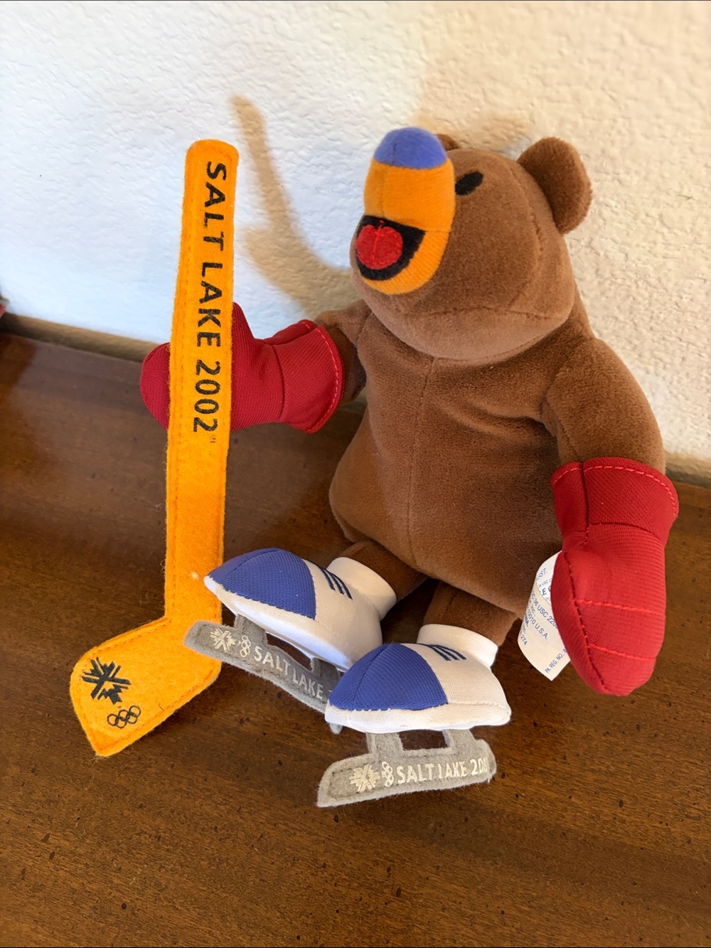 Salt Lake City Winter Olympics 2002 Hockey Plush Bear Olympic Mascot Collectible
